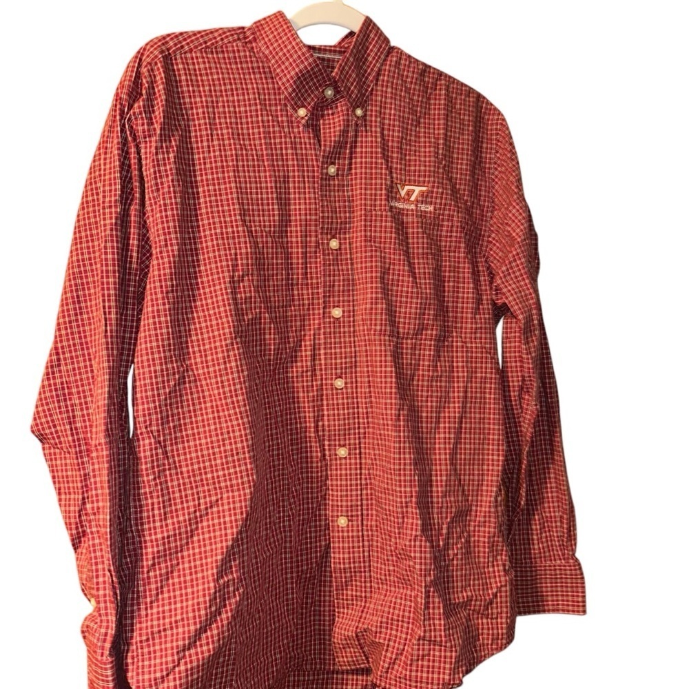 Cutter & buck Virginia Tech Hokies Plaid Team Colors Long sleeve dress shirt M